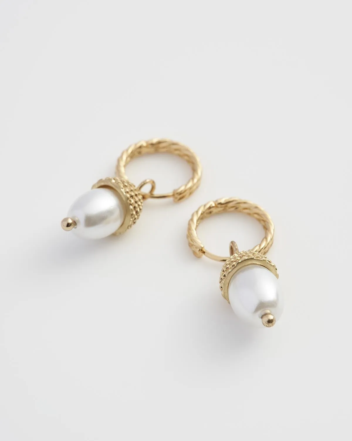 Acorn Pearl Hoops