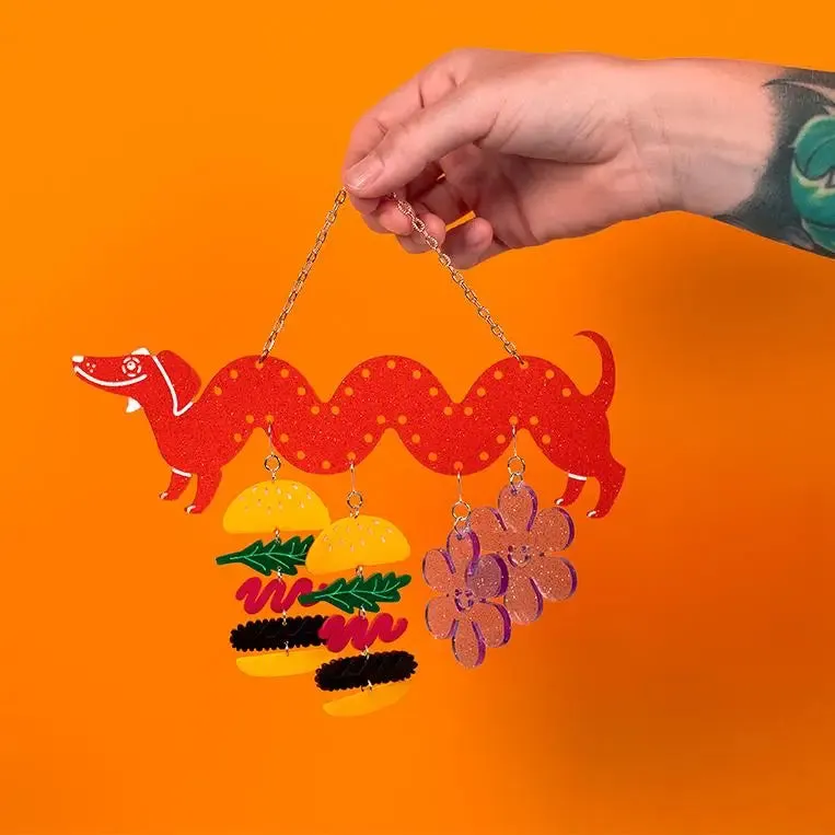 Acrylic Dachshund Hanging Earring Holder by Frank Goodness