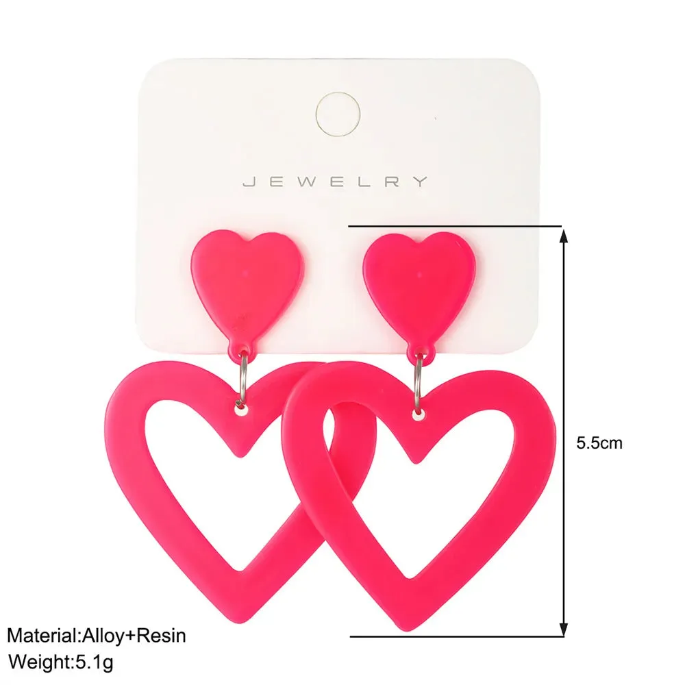 Acrylic Heart Earringse