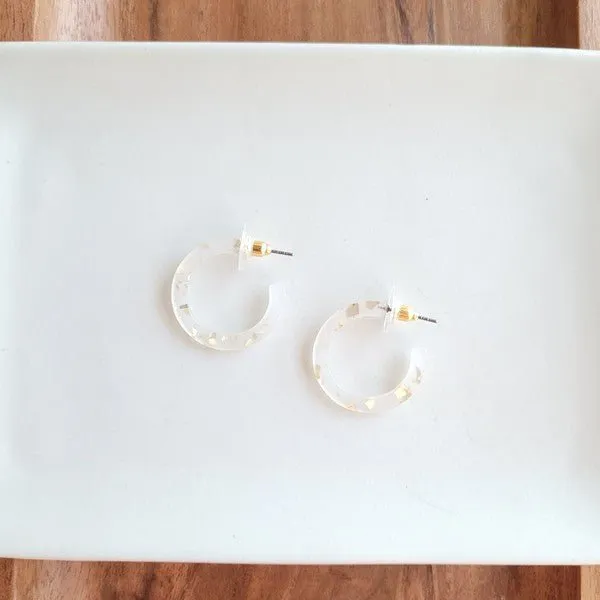 Acrylic Mini Clear Hoop Earrings