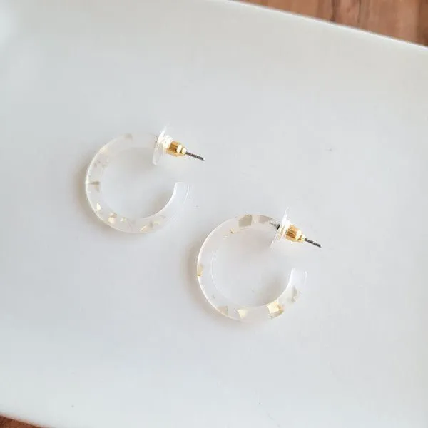 Acrylic Mini Clear Hoop Earrings