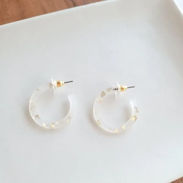 Acrylic Mini Clear Hoop Earrings