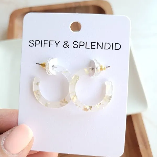 Acrylic Mini Clear Hoop Earrings