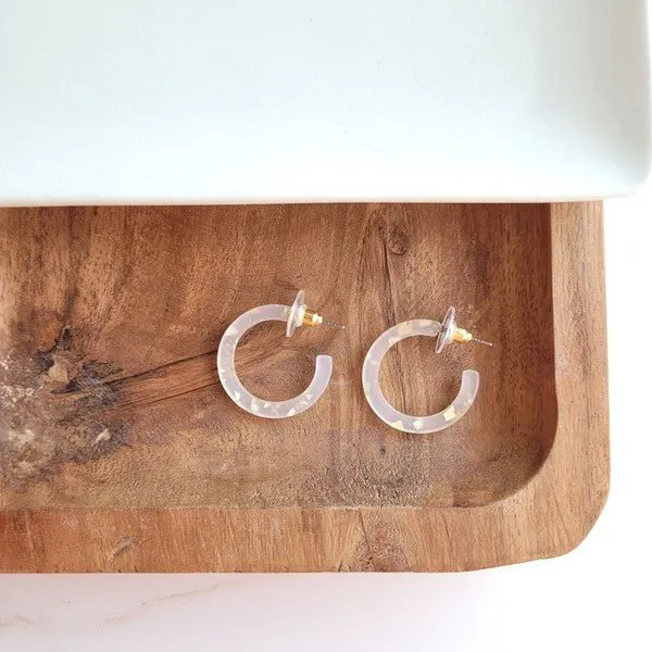 Acrylic Mini Clear Hoop Earrings