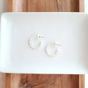 Acrylic Mini Clear Hoop Earrings