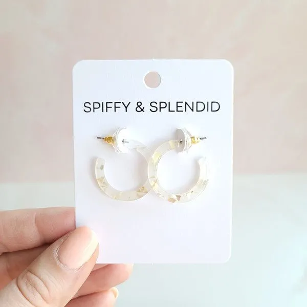Acrylic Mini Clear Hoop Earrings