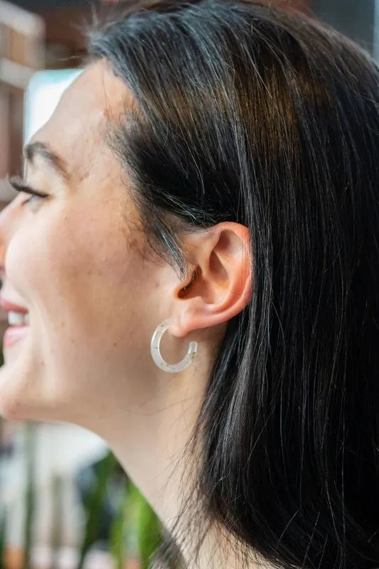 Acrylic Mini Clear Hoop Earrings