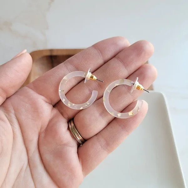 Acrylic Mini Clear Hoop Earrings