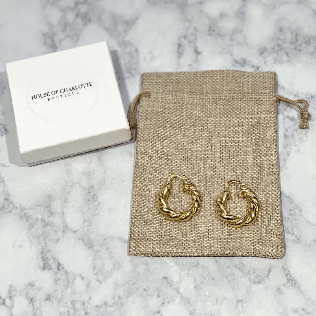 'Ada' Twisted Hoop Earrings