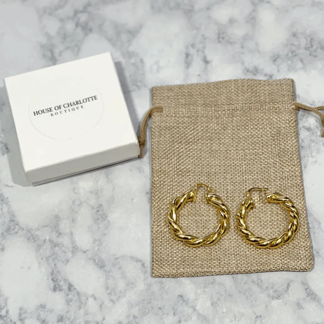 'Ada' Twisted Hoop Earrings