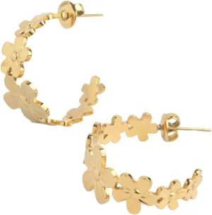 ADORANCE 18K Gold Plated Flower Earrings for Women – Hypoallergenic, Stainless Steel, Minimalist Jewellery for all Occasions