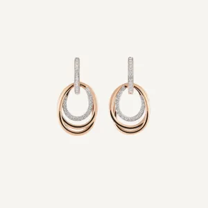 Al Coro Serenata 18k Gold and Diamond Oval Drop Earrings