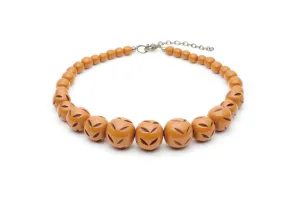 Almond Carved Bead Necklace