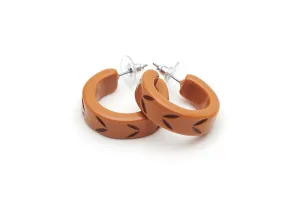 Almond Carved Hoop Earrings