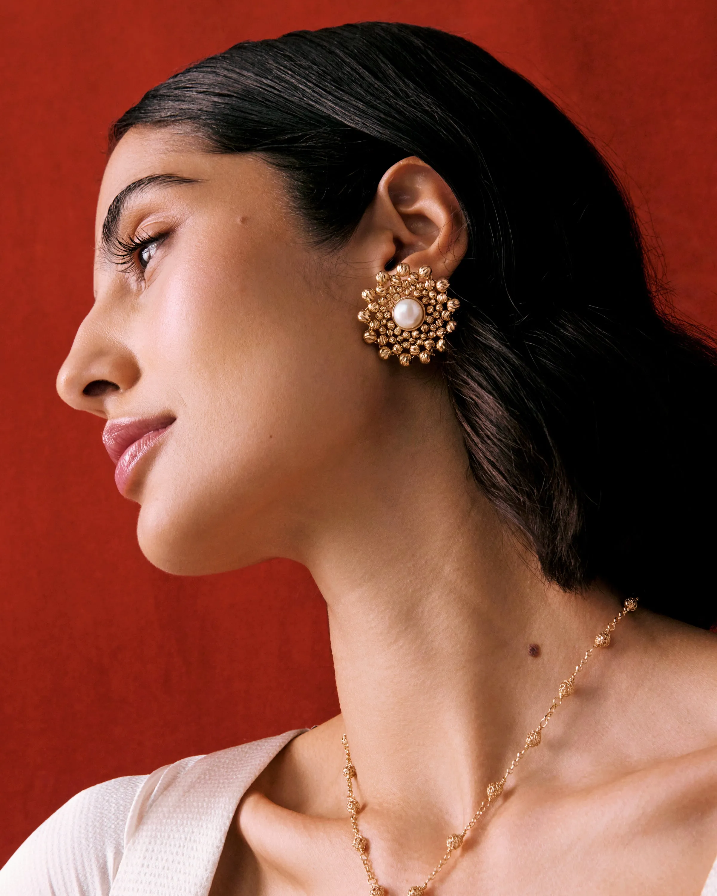 Amalia Earrings, Pearl