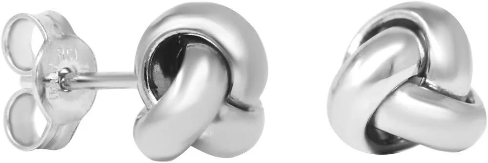Amanda Rose Love Knot Stud Earrings Crafted in 14K Yellow or White Gold