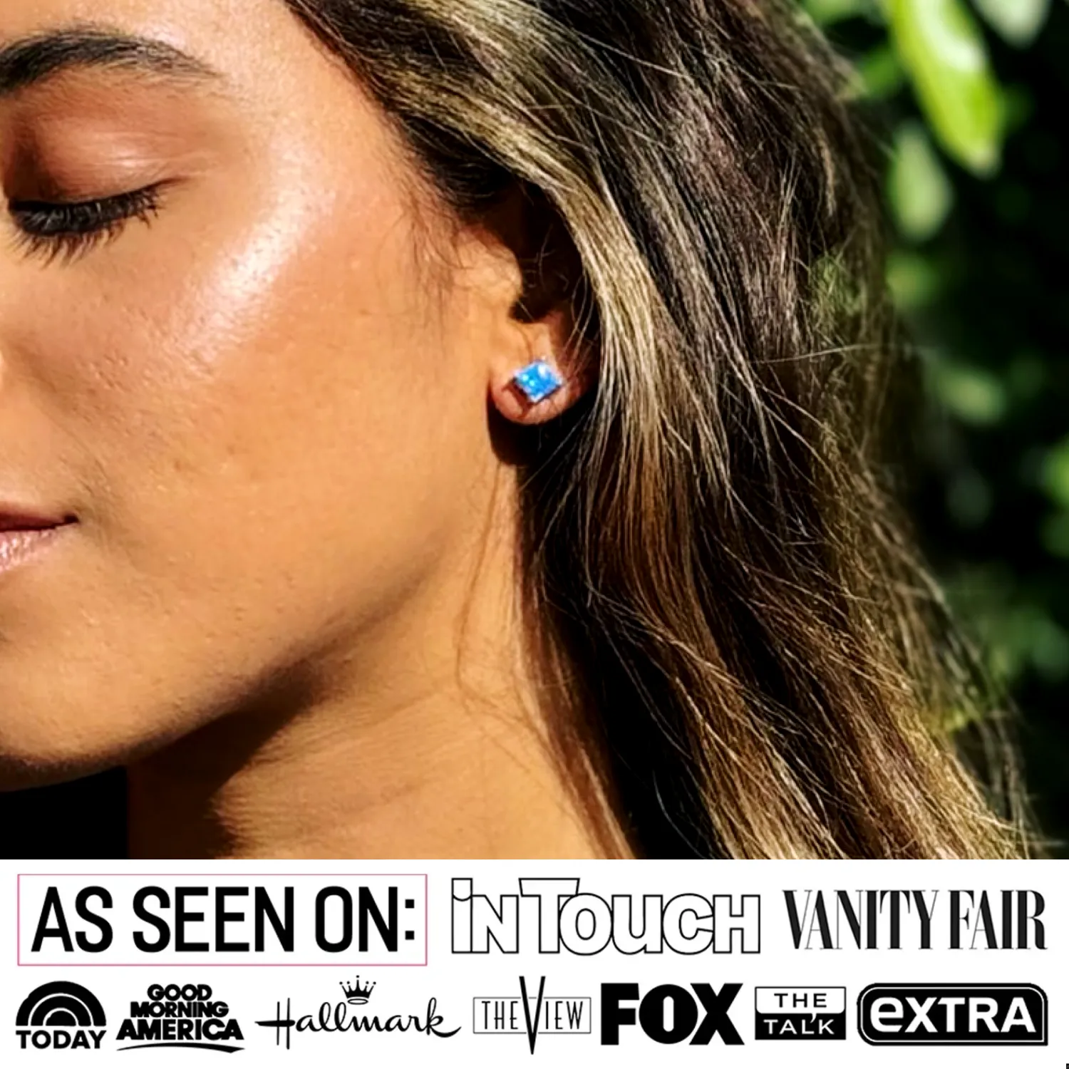 Amphitrite Sterling Silver Stud Earrings with Opal Stone