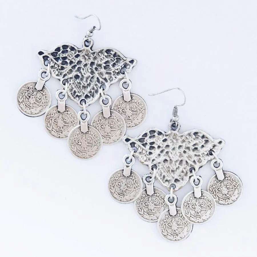 Anatolian Boho Earrings - "Molten Coins"