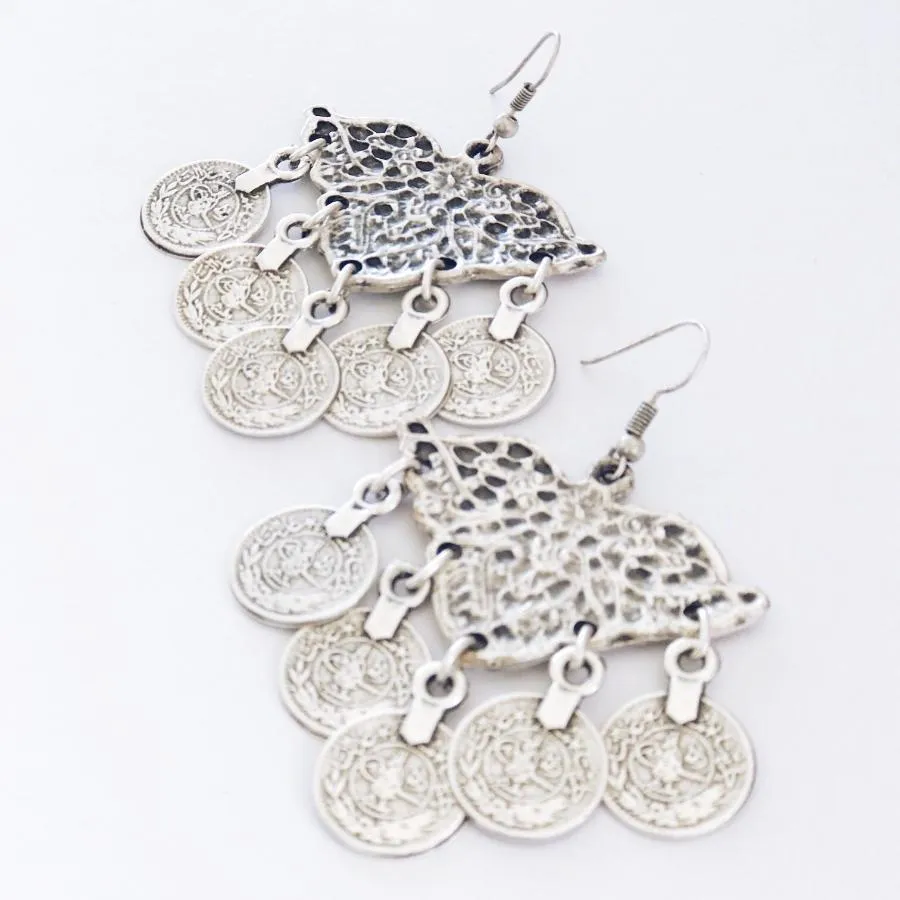 Anatolian Boho Earrings - "Molten Coins"