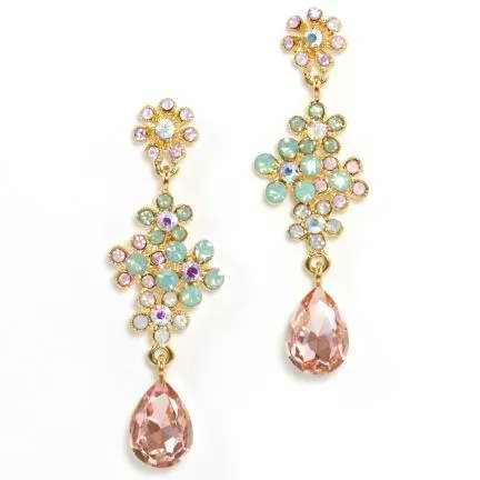 Andrea Swarovski Clear Crystal Flower Earrings