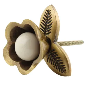 Antique Brass Flower Knob
