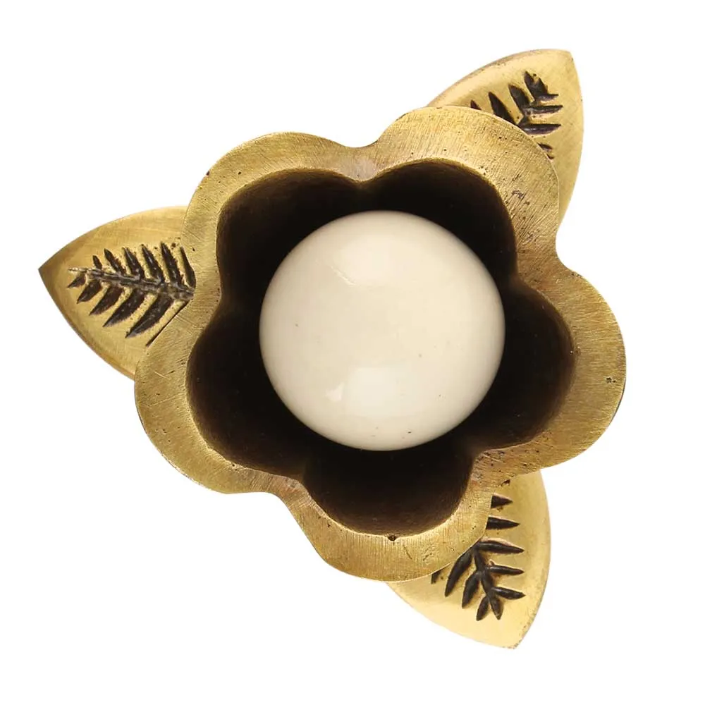 Antique Brass Flower Knob