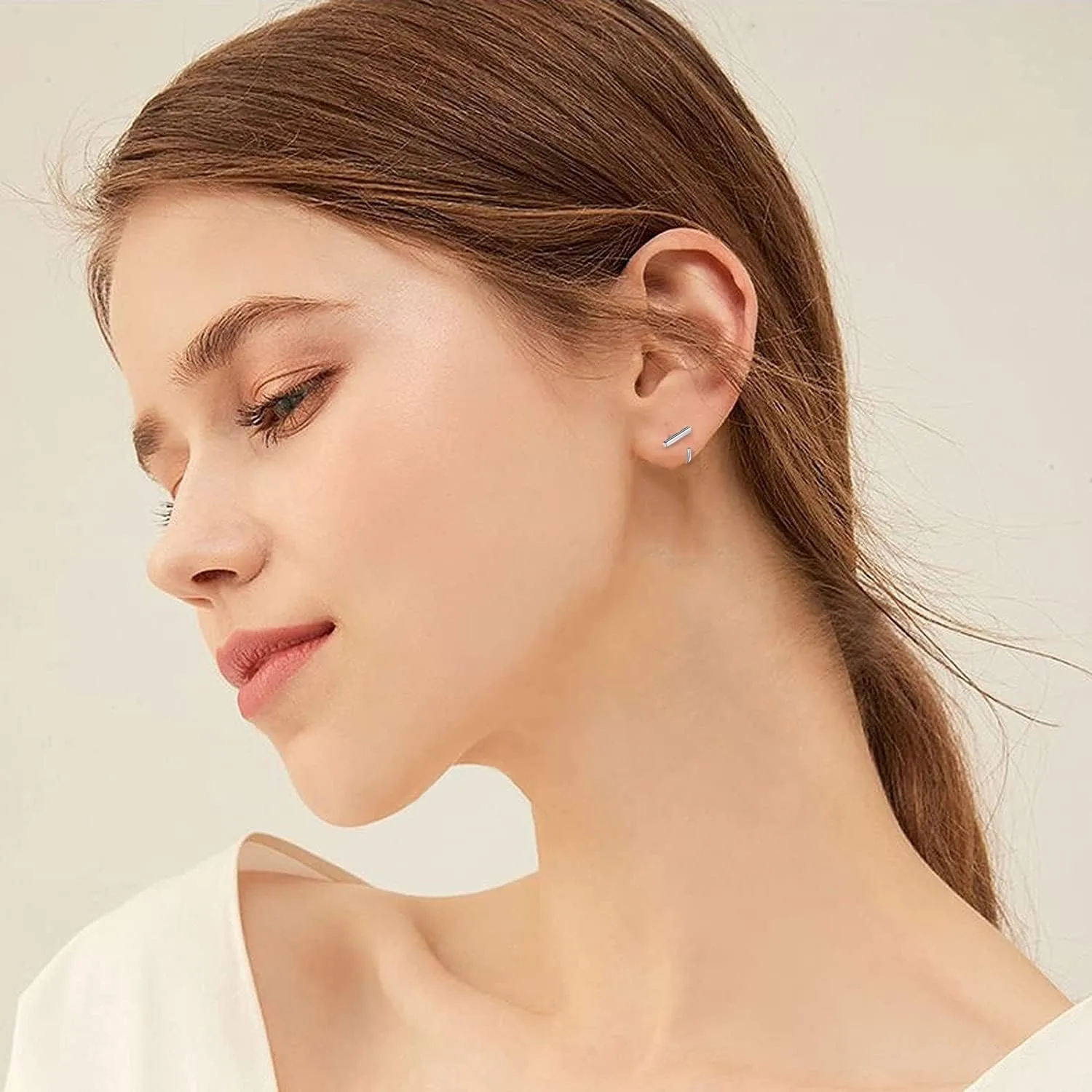 AoedeJ Half Hoop Earrings 925 Sterling Silver Tiny Huggie Hoop Small Comfy Half Hoop C Hoop Earrings for Women