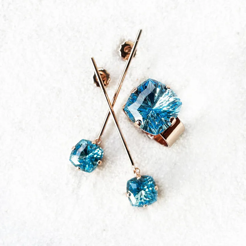 Aqua Swarovski Ring