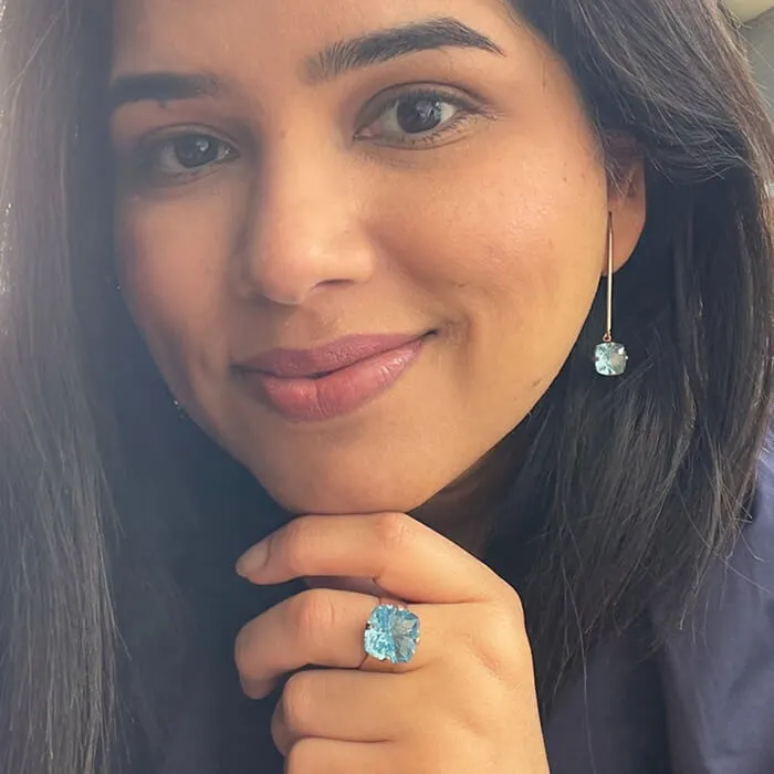 Aqua Swarovski Ring