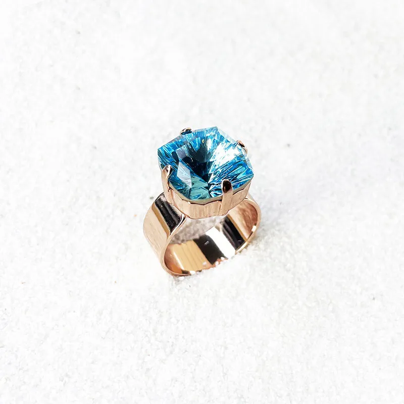 Aqua Swarovski Ring