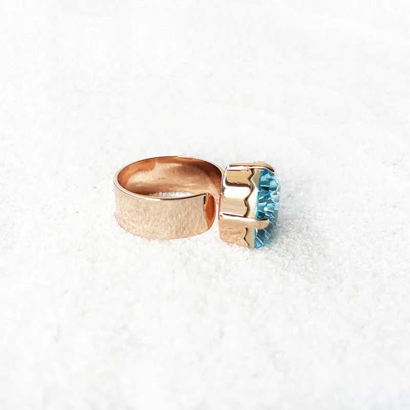 Aqua Swarovski Ring