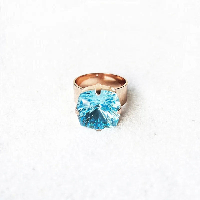 Aqua Swarovski Ring