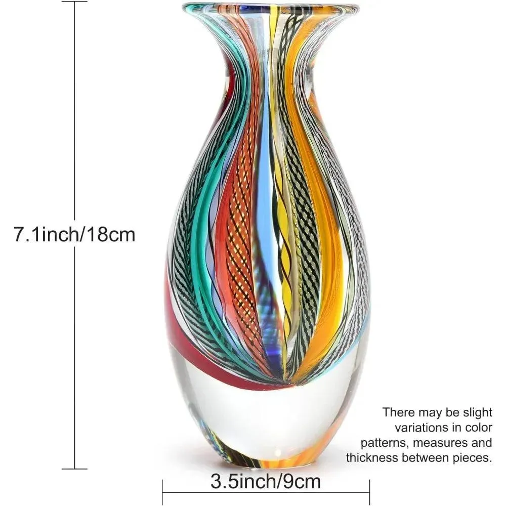 Artistic Hand Blown Murano Glass Vase for Eye-Catching Home Decor