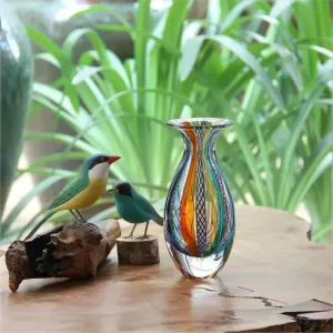 Artistic Hand Blown Murano Glass Vase for Eye-Catching Home Decor