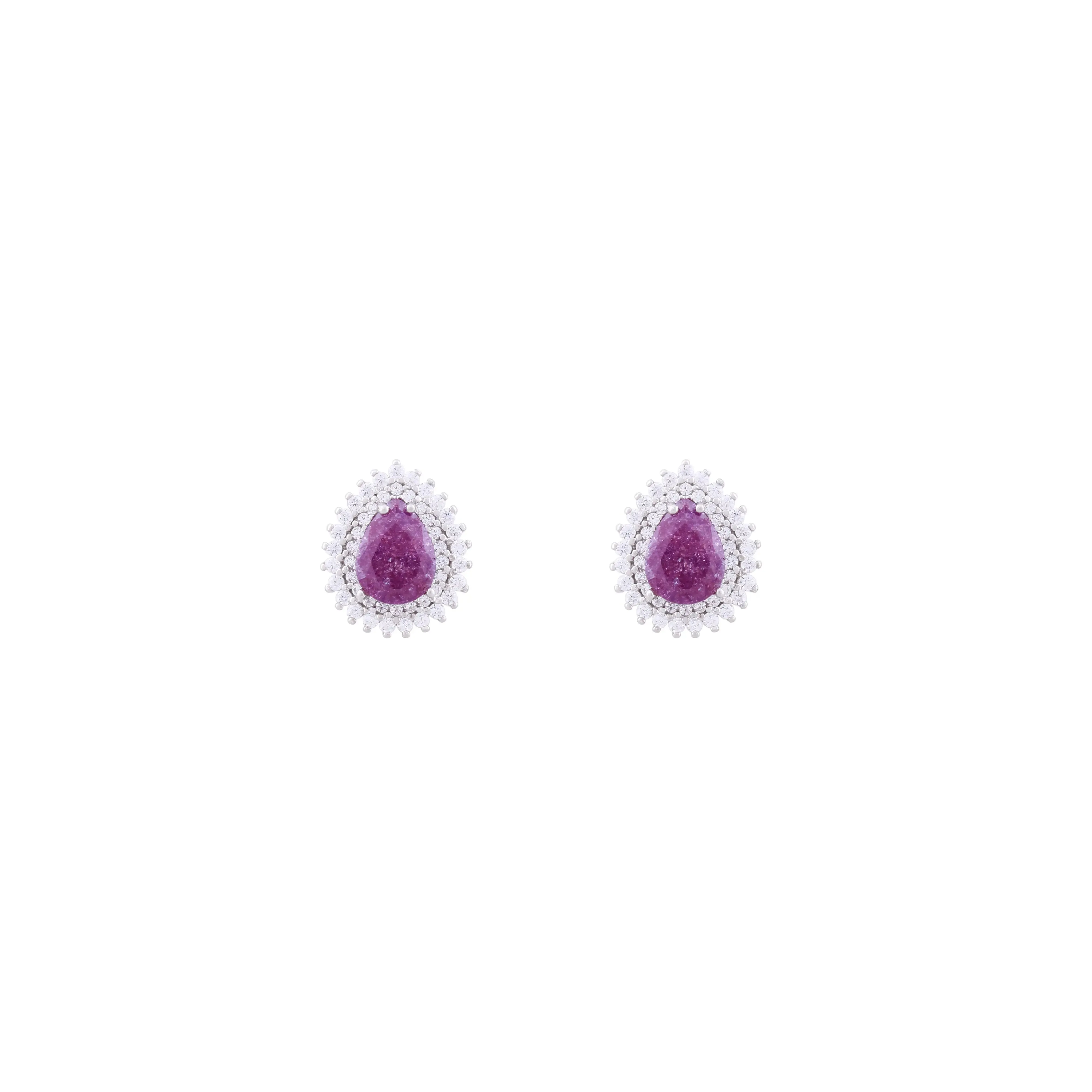 Asfour Stud Earrings with a Tenzanite zircon Stone