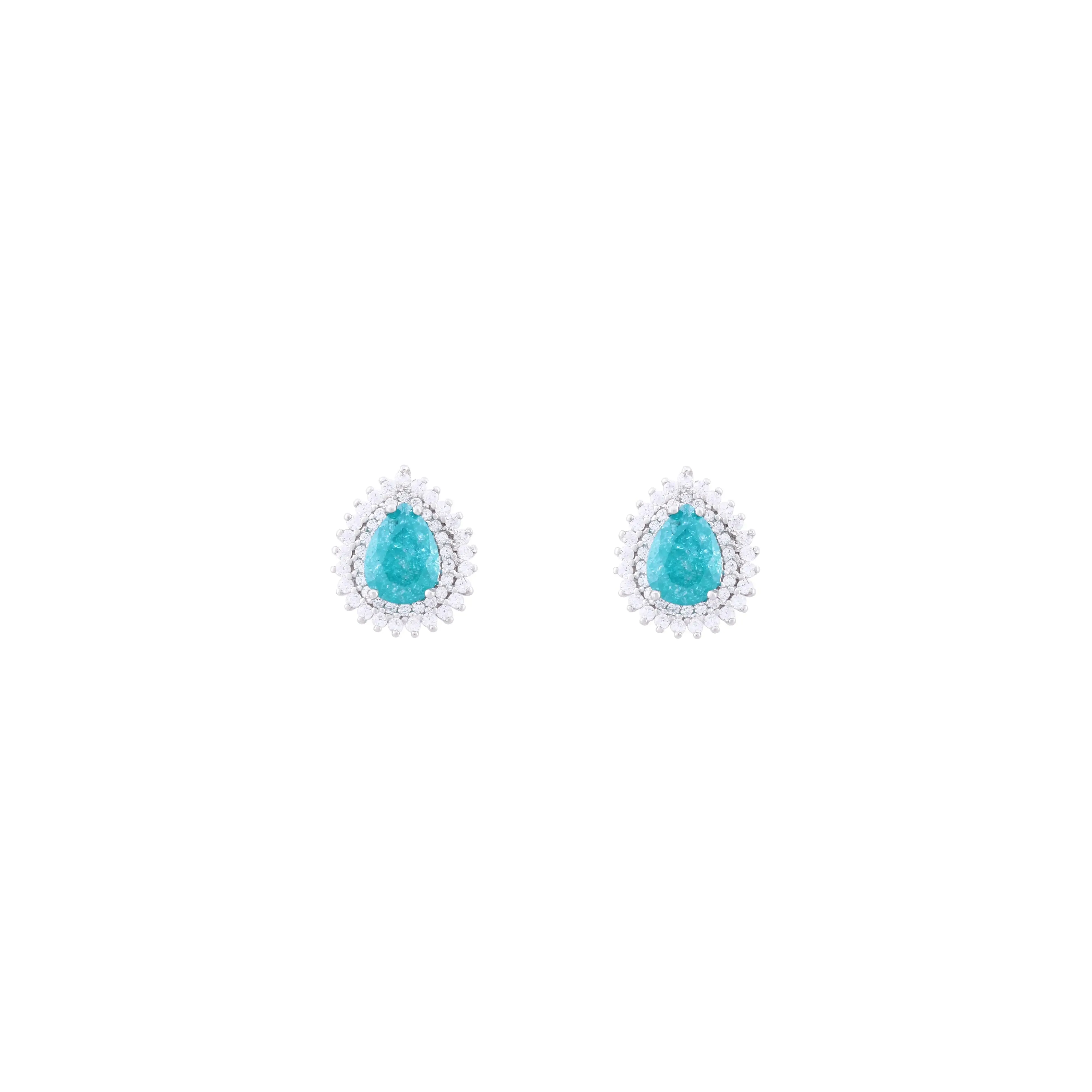 Asfour Stud Earrings with a zircon Stone
