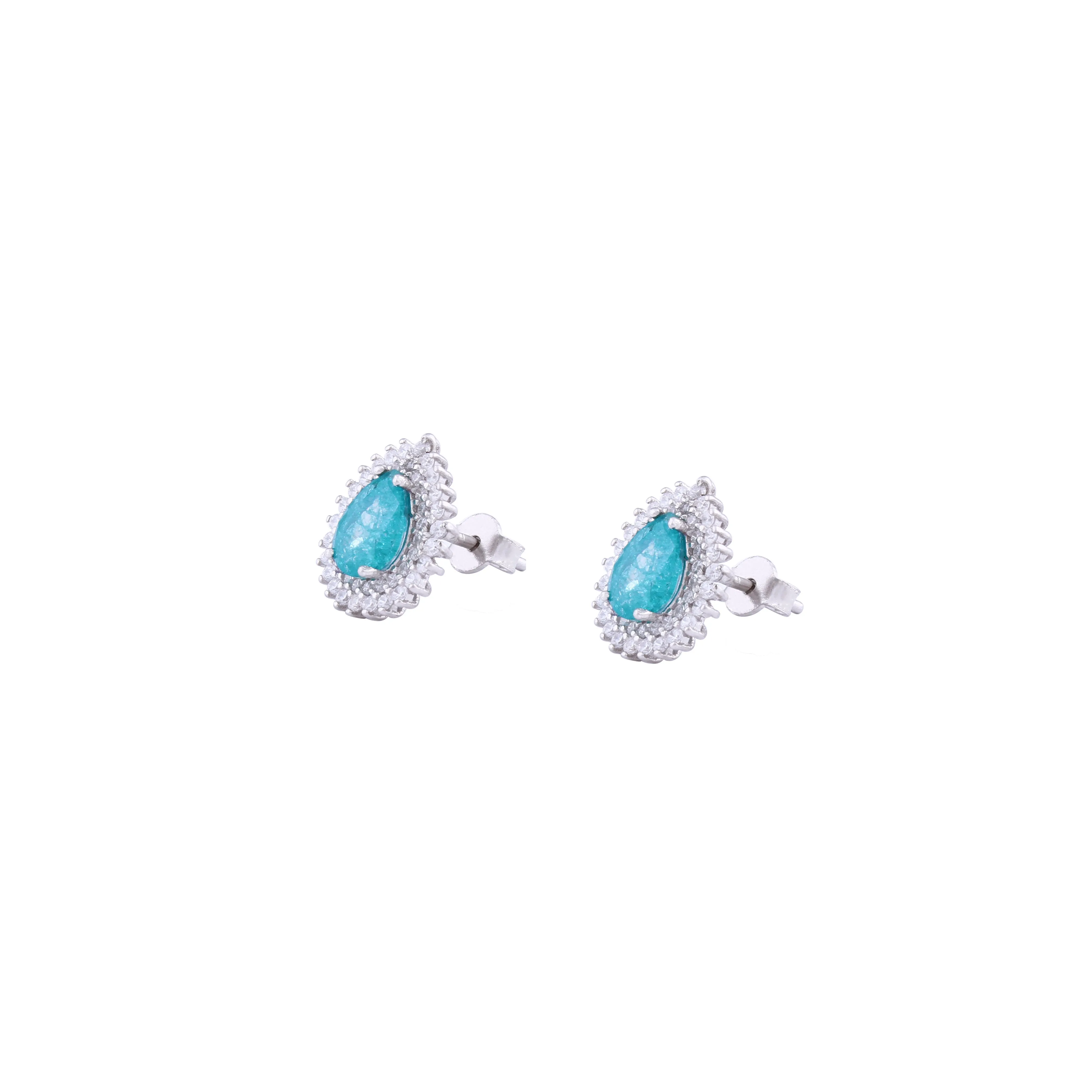 Asfour Stud Earrings with a zircon Stone