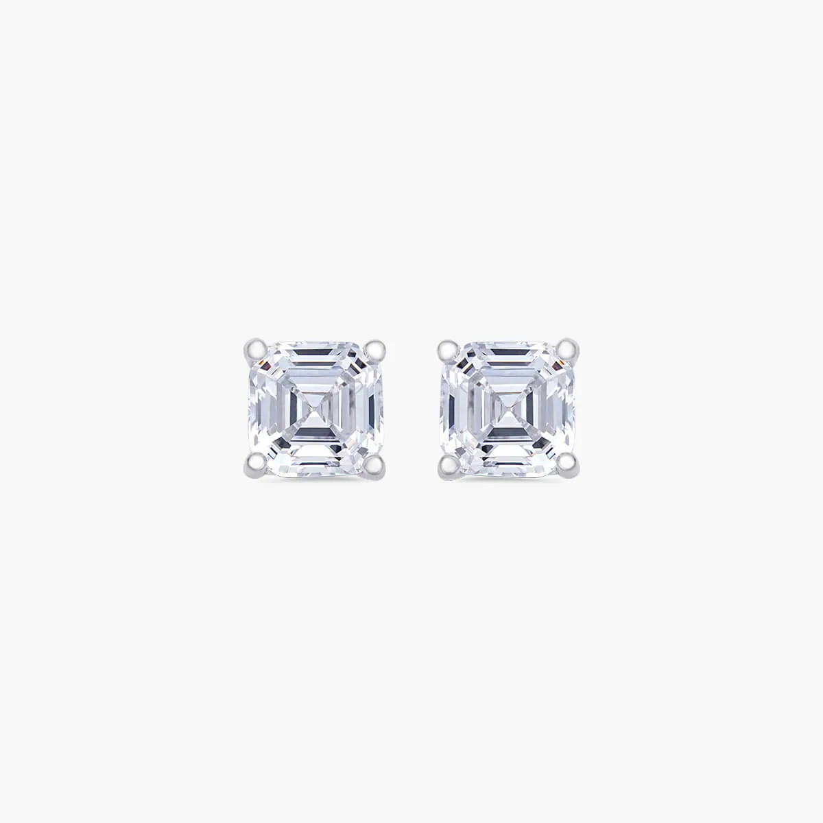 Asscher Cut Square Stud Earrings