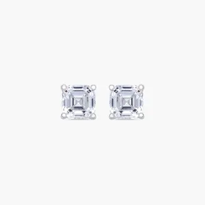 Asscher Cut Square Stud Earrings