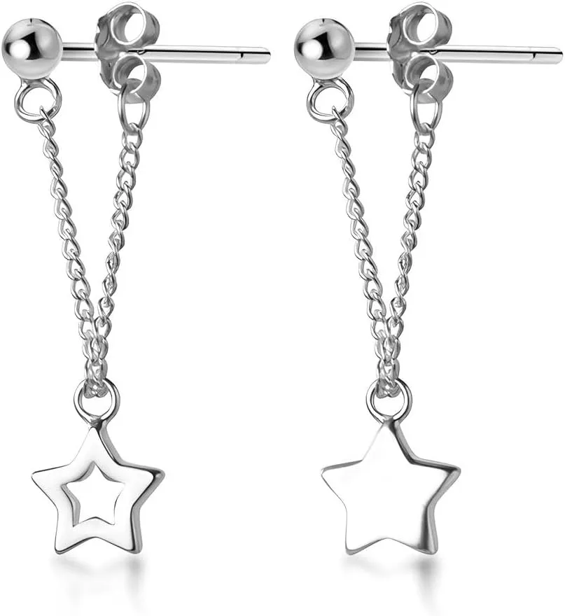 Asymmetrical Star Drop Earrings for Women Elegant Minimalist Design Small Star Drop Earrings Studs for Women