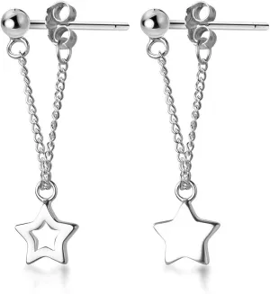 Asymmetrical Star Drop Earrings for Women Elegant Minimalist Design Small Star Drop Earrings Studs for Women