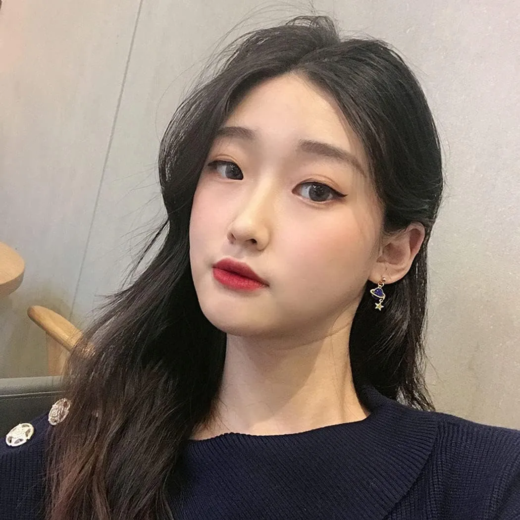 Asymmetrical Star Moon Tassel Drop Dangle Earrings for Women Dainty Long Lucky Star Crescent Planet Chain Tassel Earrings