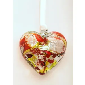August (Peridot) Birthstone Blown Glass Heart