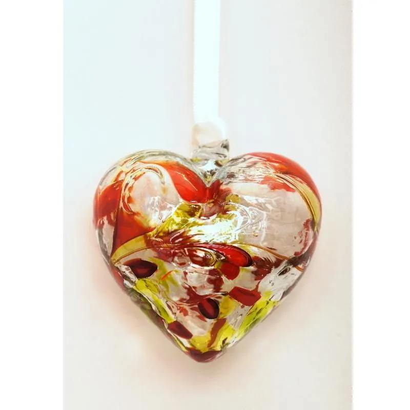 August (Peridot) Birthstone Blown Glass Heart