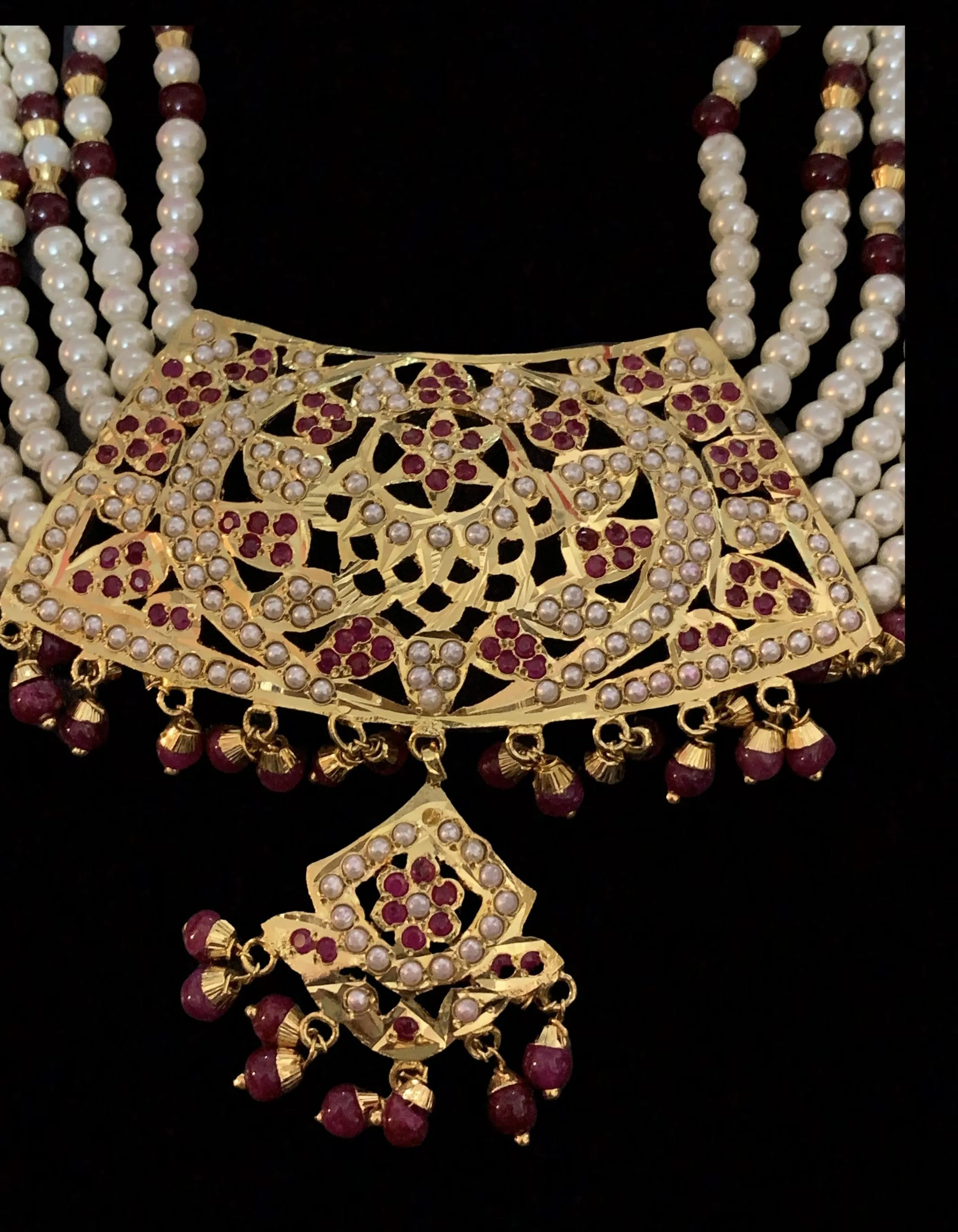 Ava necklace set in rubies (SHIPS IN 4 WEEKS )