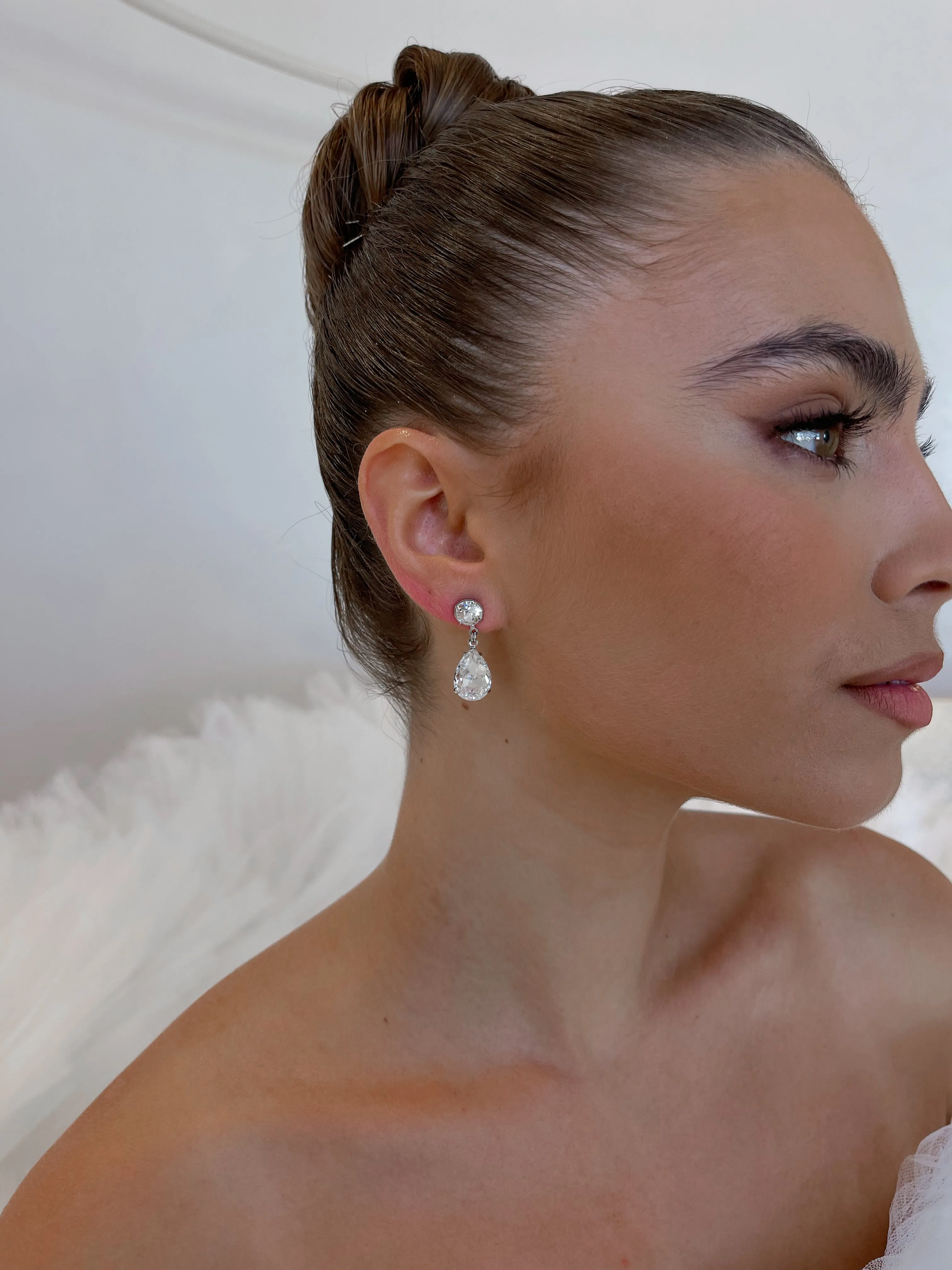 Baby Pear - Small Swarovski Bridal Drop Earrings