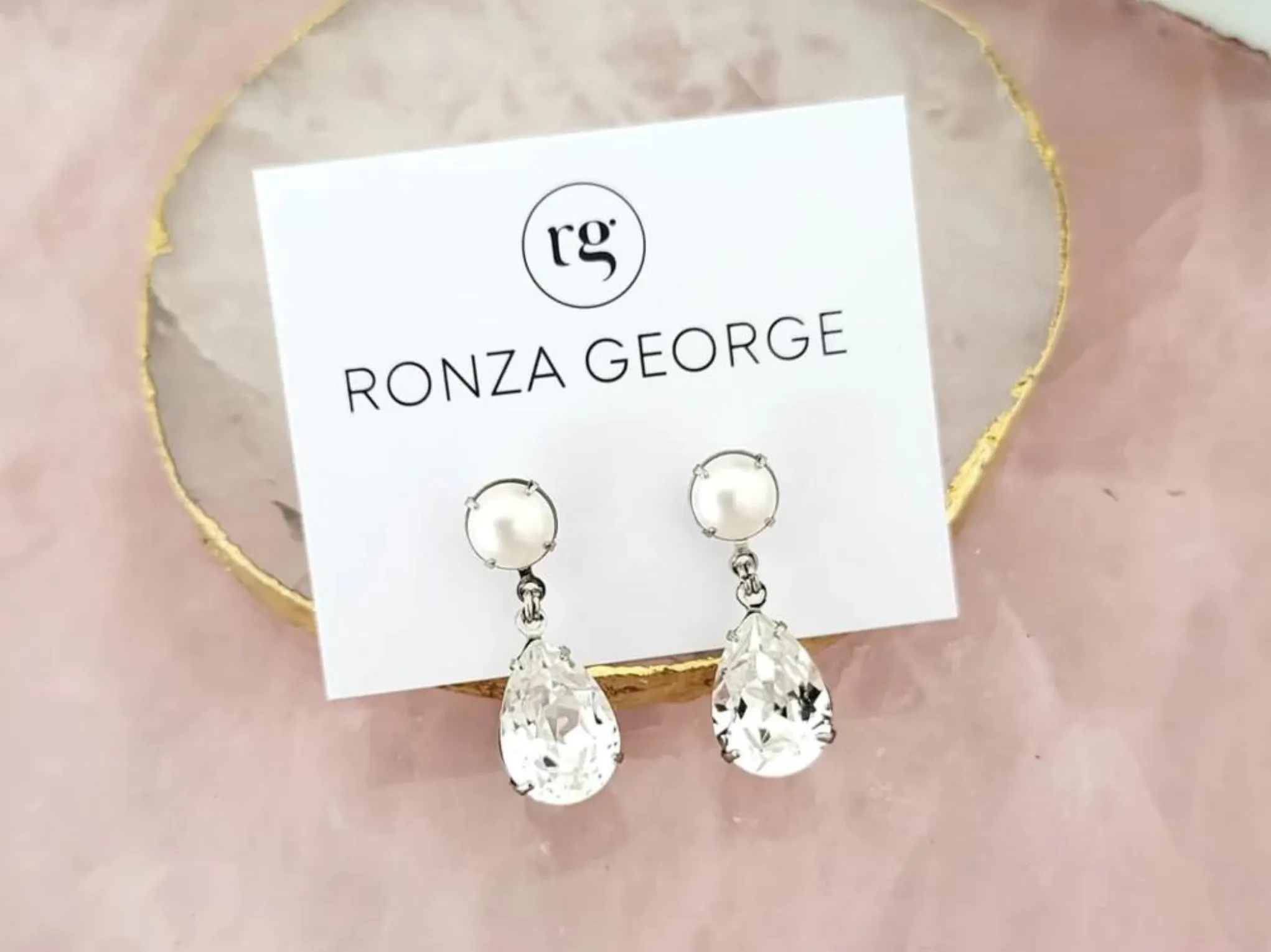 Baby Pear - Small Swarovski Bridal Drop Earrings