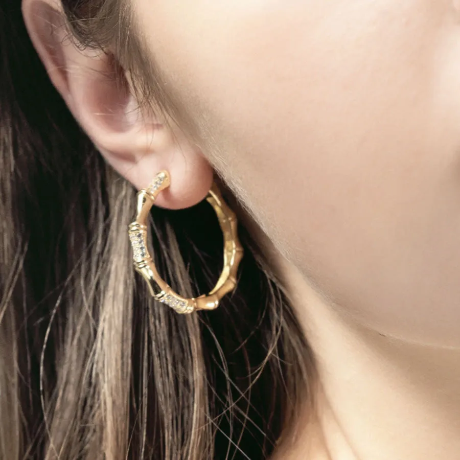 Bamboo Hoop Earrings