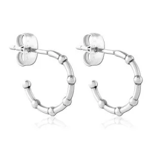 Bamboo Hoop Stainless Stud Earrings