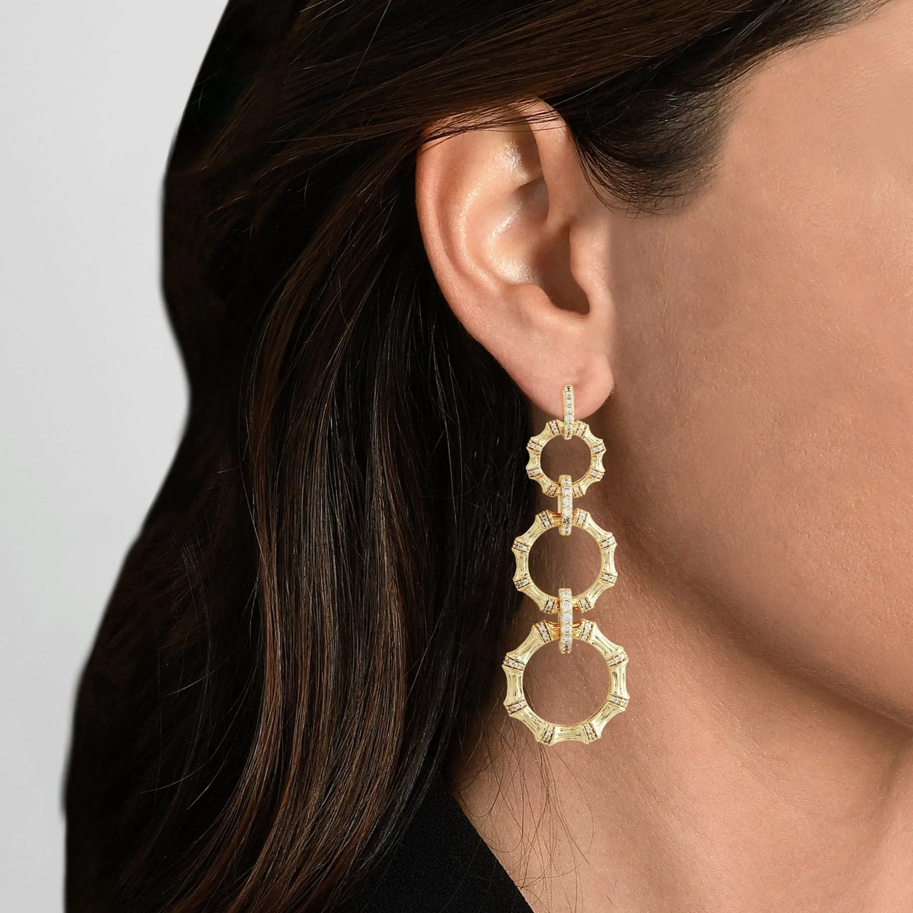 Bamboo Long Chain Earrings